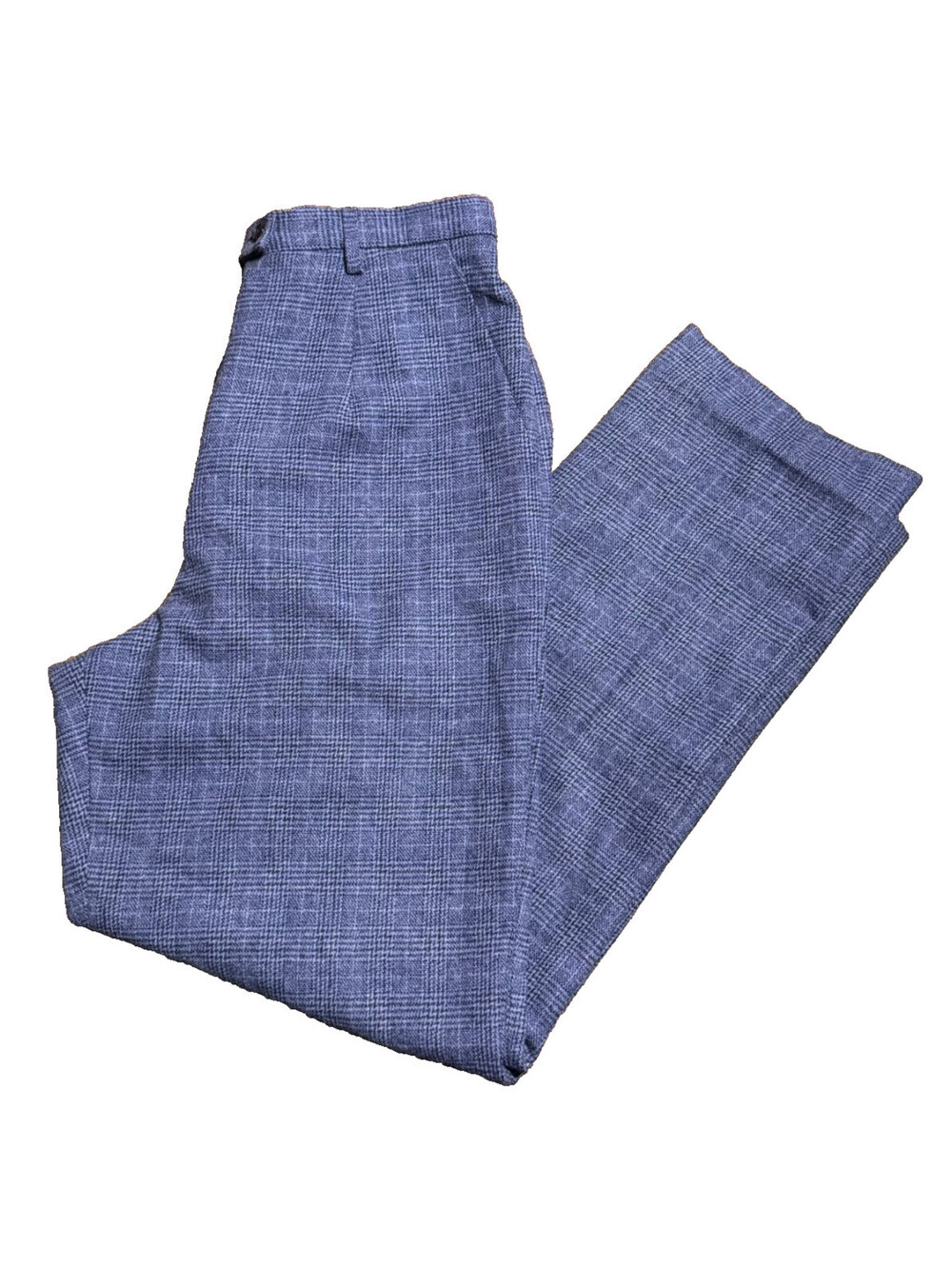 Vintage Pendleton 100% Virgin Wool Blue Plaid High Waist Dark Academia Pants 10